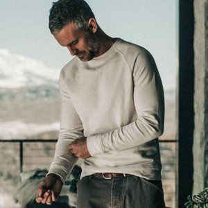 Taylor Stitch - The Crewneck in Natural Donegal Terry - M - 40